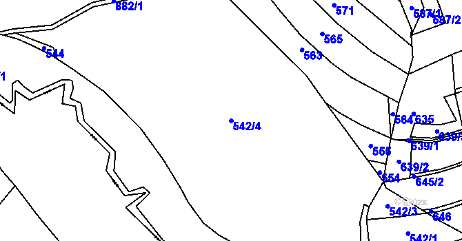 Parcela st. 542/4 v KÚ Rounek, Katastrální mapa