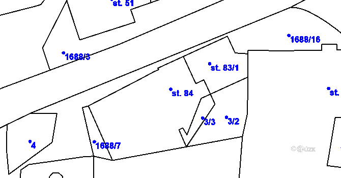 Parcela st. 84 v KÚ Vyskytná nad Jihlavou, Katastrální mapa