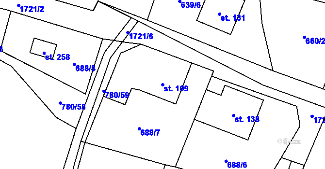 Parcela st. 109 v KÚ Vyskytná nad Jihlavou, Katastrální mapa