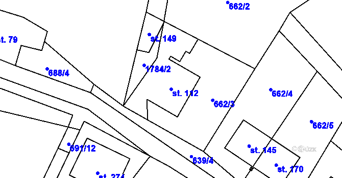 Parcela st. 112 v KÚ Vyskytná nad Jihlavou, Katastrální mapa
