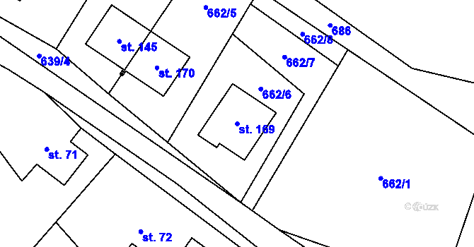 Parcela st. 169 v KÚ Vyskytná nad Jihlavou, Katastrální mapa