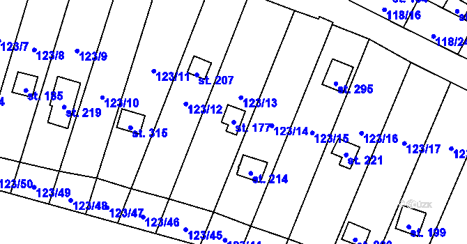 Parcela st. 177 v KÚ Vyskytná nad Jihlavou, Katastrální mapa