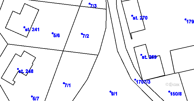 Parcela st. 8 v KÚ Vyskytná nad Jihlavou, Katastrální mapa