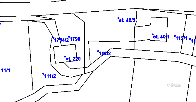 Parcela st. 112/2 v KÚ Vyskytná nad Jihlavou, Katastrální mapa