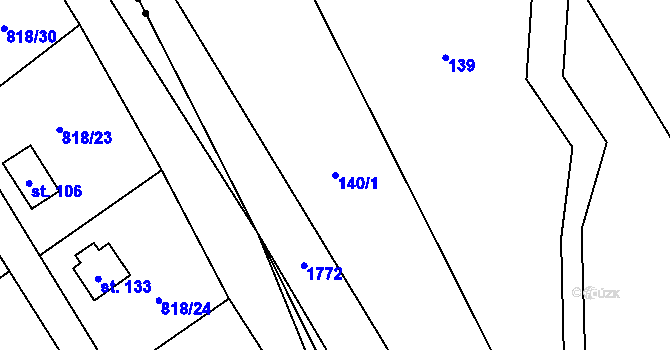 Parcela st. 140/1 v KÚ Vyskytná nad Jihlavou, Katastrální mapa