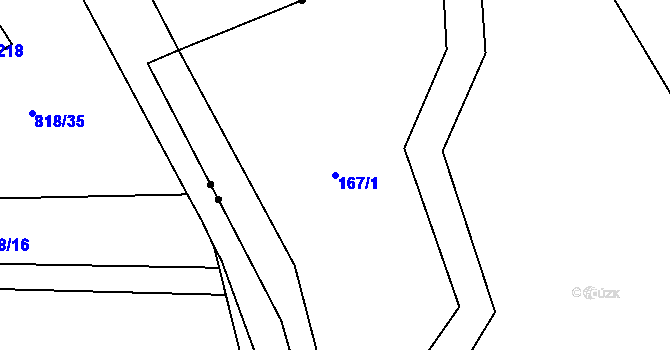 Parcela st. 167/1 v KÚ Vyskytná nad Jihlavou, Katastrální mapa