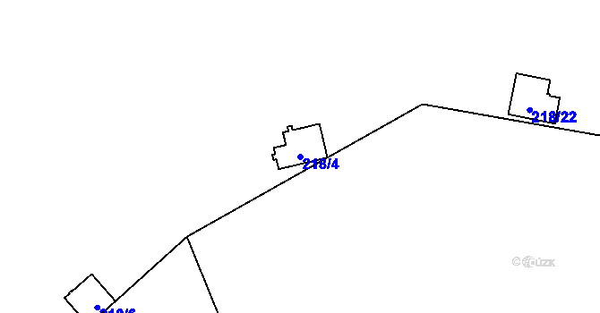 Parcela st. 218/4 v KÚ Vyskytná nad Jihlavou, Katastrální mapa