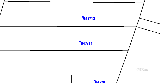 Parcela st. 647/11 v KÚ Vyskytná nad Jihlavou, Katastrální mapa