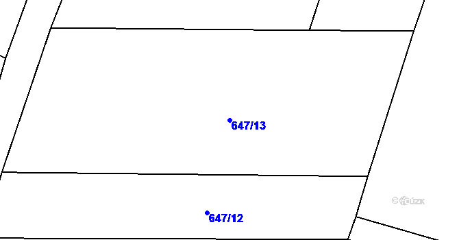 Parcela st. 647/13 v KÚ Vyskytná nad Jihlavou, Katastrální mapa
