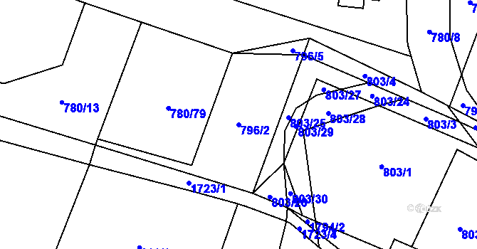 Parcela st. 796/2 v KÚ Vyskytná nad Jihlavou, Katastrální mapa