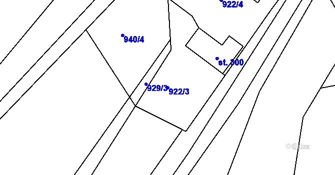 Parcela st. 922/3 v KÚ Vyskytná nad Jihlavou, Katastrální mapa