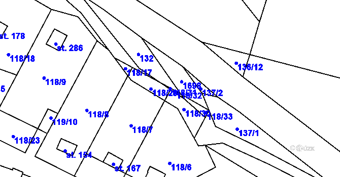 Parcela st. 118/31 v KÚ Vyskytná nad Jihlavou, Katastrální mapa