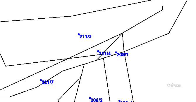 Parcela st. 211/4 v KÚ Vyskytná nad Jihlavou, Katastrální mapa