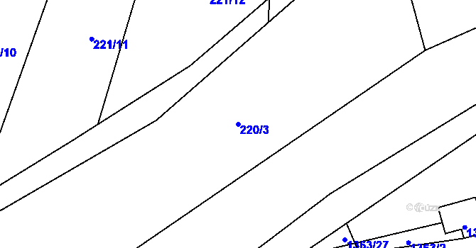 Parcela st. 220/3 v KÚ Vyskytná nad Jihlavou, Katastrální mapa