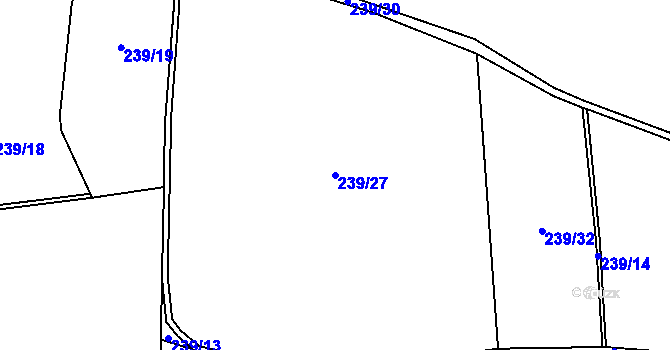 Parcela st. 239/27 v KÚ Vyskytná nad Jihlavou, Katastrální mapa