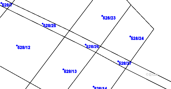 Parcela st. 528/26 v KÚ Vyskytná nad Jihlavou, Katastrální mapa