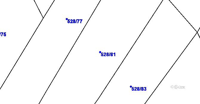 Parcela st. 528/81 v KÚ Vyskytná nad Jihlavou, Katastrální mapa