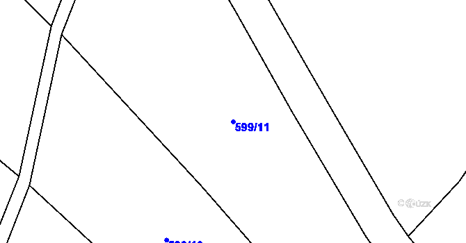 Parcela st. 599/11 v KÚ Vyskytná nad Jihlavou, Katastrální mapa