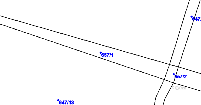 Parcela st. 657/1 v KÚ Vyskytná nad Jihlavou, Katastrální mapa