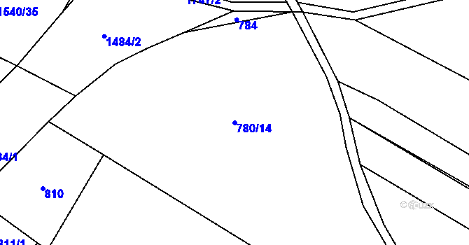 Parcela st. 780/14 v KÚ Vyskytná nad Jihlavou, Katastrální mapa