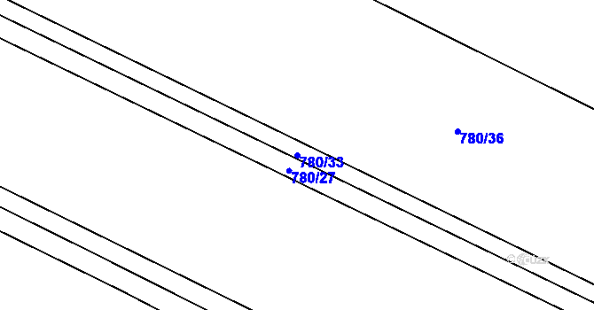 Parcela st. 780/33 v KÚ Vyskytná nad Jihlavou, Katastrální mapa