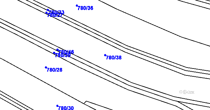 Parcela st. 780/38 v KÚ Vyskytná nad Jihlavou, Katastrální mapa