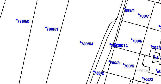 Parcela st. 780/54 v KÚ Vyskytná nad Jihlavou, Katastrální mapa