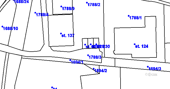 Parcela st. 228 v KÚ Vyskytná nad Jihlavou, Katastrální mapa