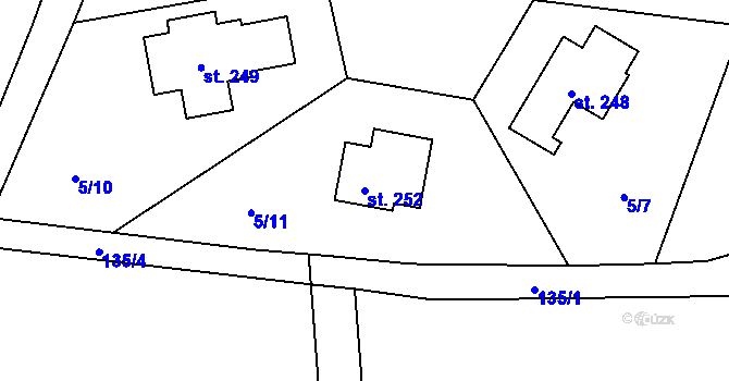 Parcela st. 252 v KÚ Vyskytná nad Jihlavou, Katastrální mapa