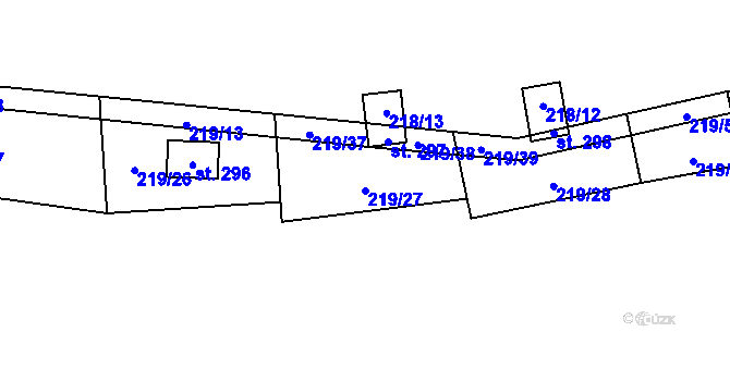 Parcela st. 219/27 v KÚ Vyskytná nad Jihlavou, Katastrální mapa