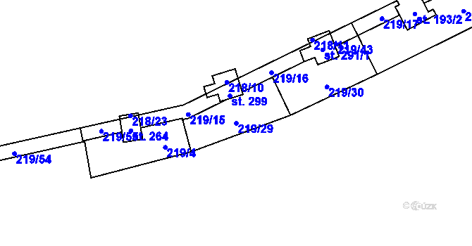 Parcela st. 219/29 v KÚ Vyskytná nad Jihlavou, Katastrální mapa