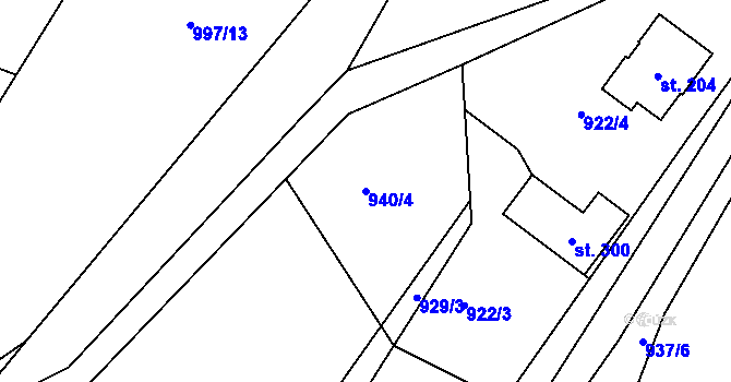 Parcela st. 940/4 v KÚ Vyskytná nad Jihlavou, Katastrální mapa
