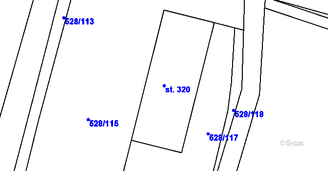 Parcela st. 320 v KÚ Vyskytná nad Jihlavou, Katastrální mapa