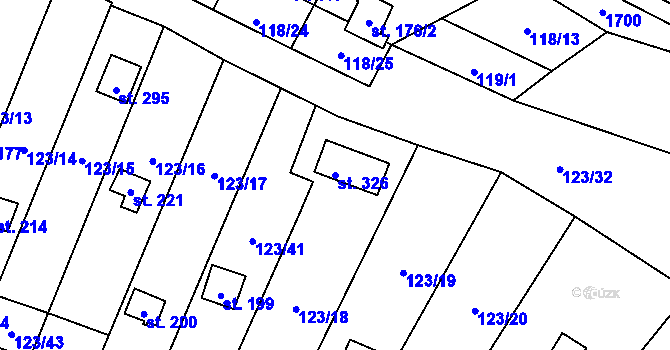 Parcela st. 326 v KÚ Vyskytná nad Jihlavou, Katastrální mapa