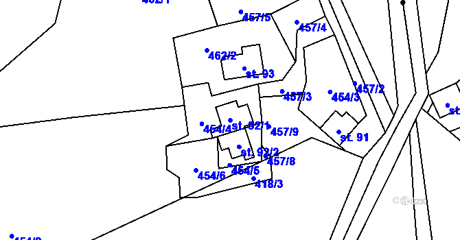 Parcela st. 92/1 v KÚ Sobětice u Výsluní, Katastrální mapa