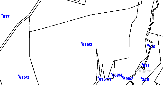 Parcela st. 615/2 v KÚ Sobětice u Výsluní, Katastrální mapa