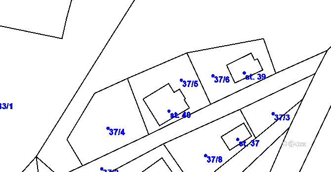 Parcela st. 37/5 v KÚ Třebíška, Katastrální mapa