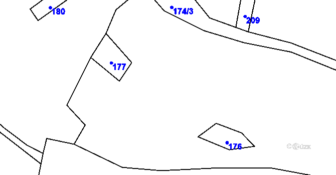 Parcela st. 175/2 v KÚ Třebíška, Katastrální mapa