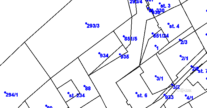 Parcela st. 66 v KÚ Výsluní, Katastrální mapa