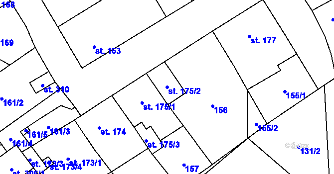 Parcela st. 175/2 v KÚ Výsluní, Katastrální mapa