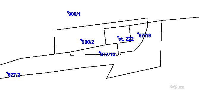Parcela st. 877/10 v KÚ Výsluní, Katastrální mapa