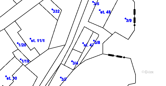 Parcela st. 47 v KÚ Housko, Katastrální mapa