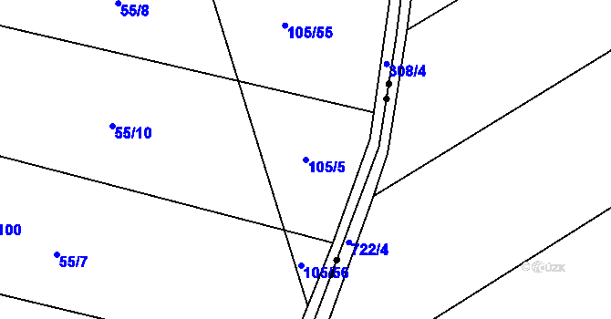Parcela st. 105/5 v KÚ Housko, Katastrální mapa