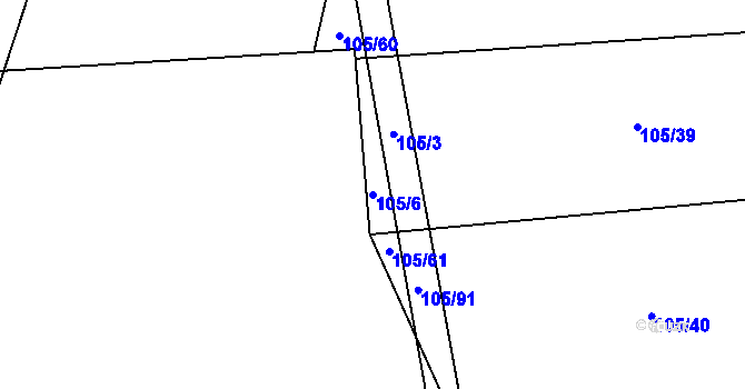 Parcela st. 105/6 v KÚ Housko, Katastrální mapa