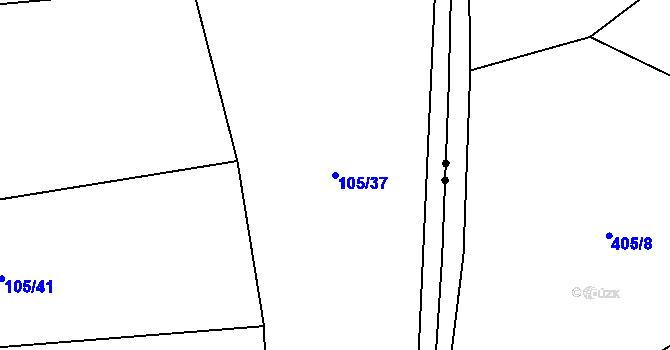 Parcela st. 105/37 v KÚ Housko, Katastrální mapa