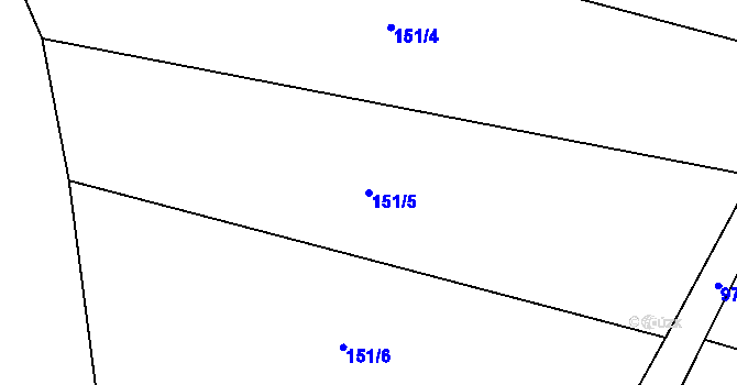 Parcela st. 151/5 v KÚ Housko, Katastrální mapa