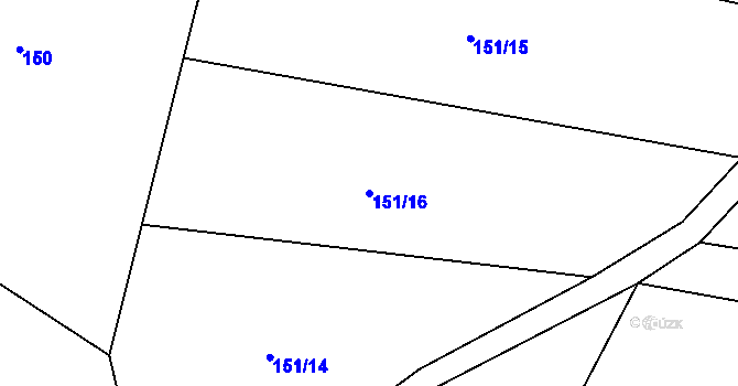 Parcela st. 151/16 v KÚ Housko, Katastrální mapa