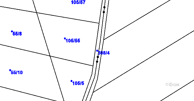 Parcela st. 308/4 v KÚ Housko, Katastrální mapa