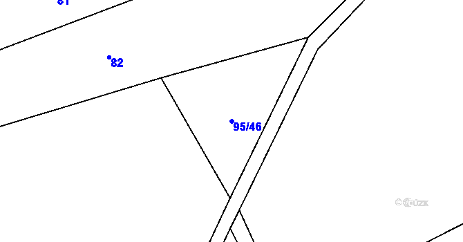 Parcela st. 95/46 v KÚ Molenburk, Katastrální mapa