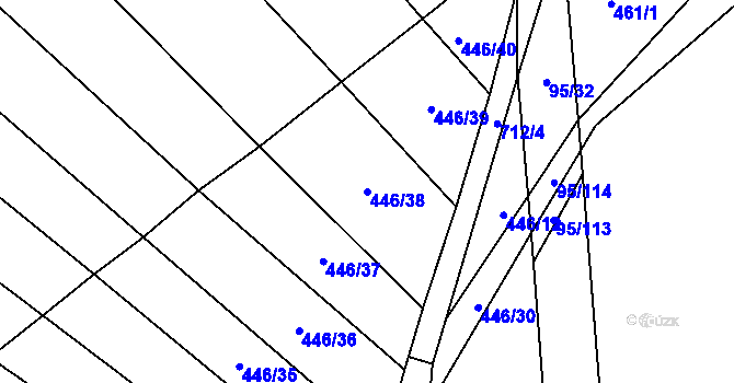 Parcela st. 446/38 v KÚ Molenburk, Katastrální mapa